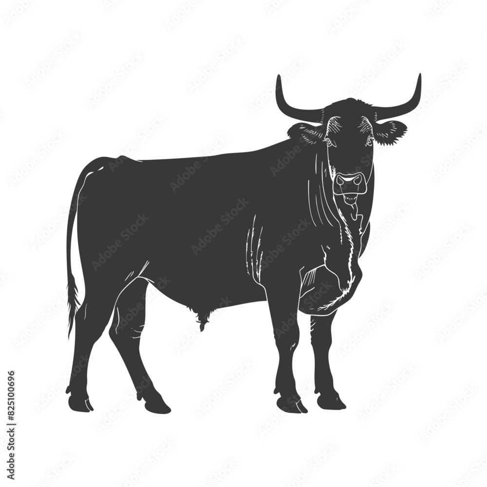 Silhouette bull animal black color only Silhouette bull animal black color only