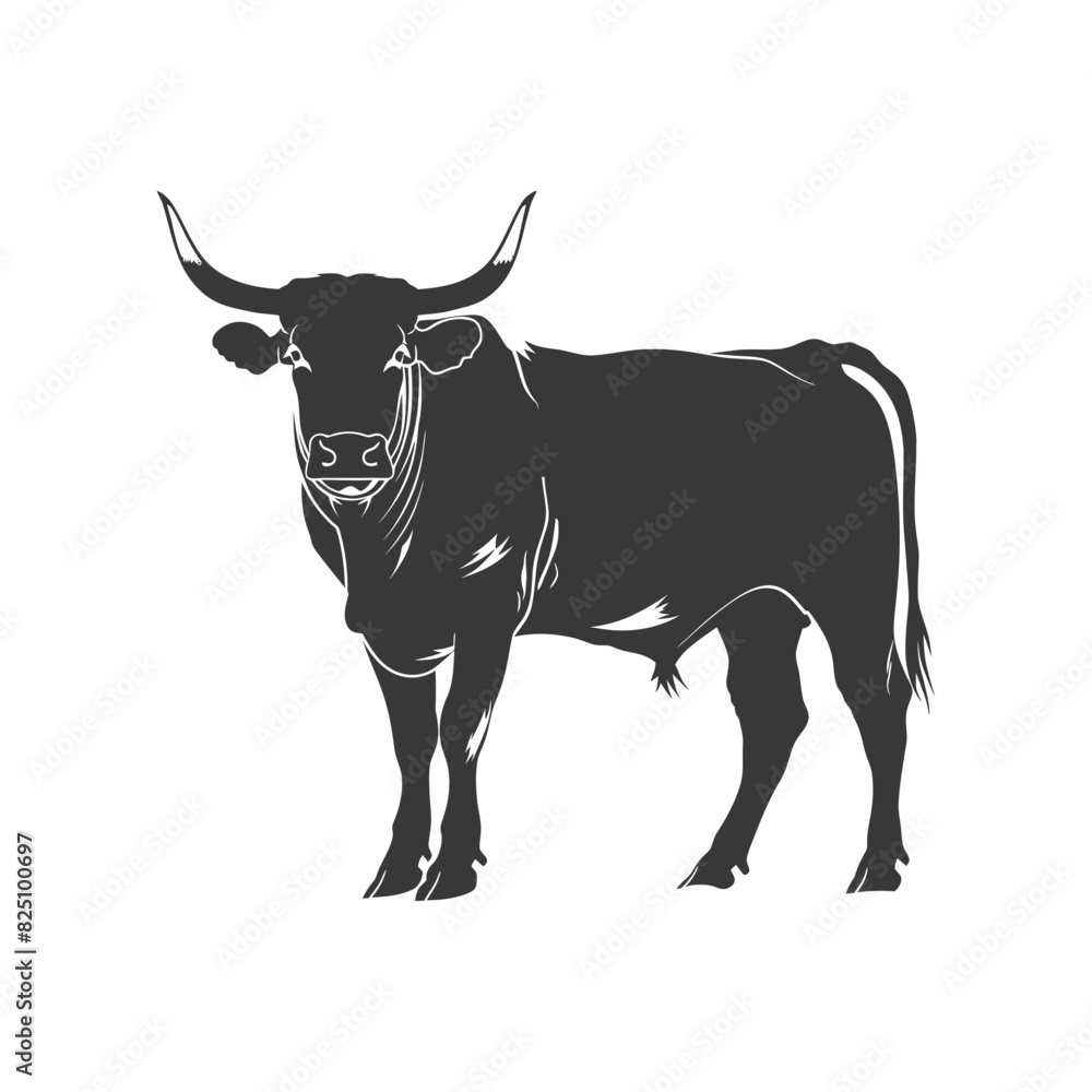 Silhouette bull animal black color only Silhouette bull animal black color only