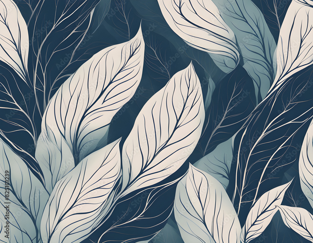 Leaf line art pattern background vector Leaf line art pattern background vector