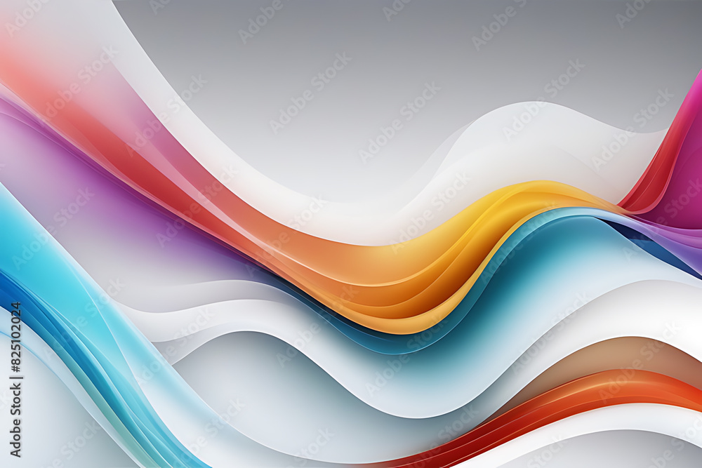 White and colourful flow wave glass colorful background White and colourful flow wave glass colorful background