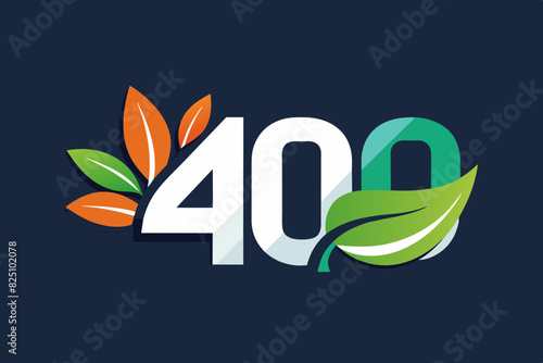 Leaf Number 400 vector illustration photo