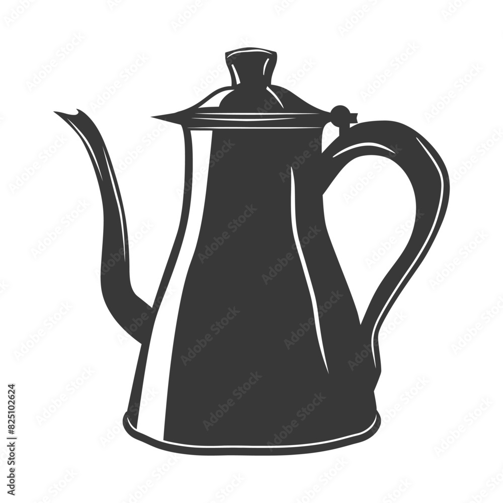 Fototapeta premium Silhouette coffee pot black color only