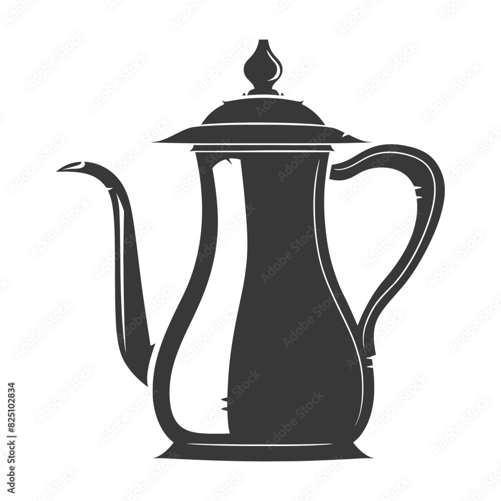 Fototapeta premium Silhouette coffee pot black color only