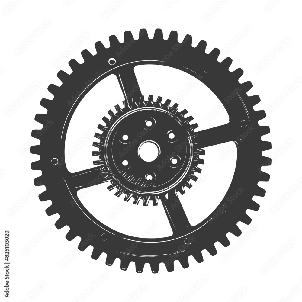 Silhouette Cogwheel machine gear black color only Silhouette Cogwheel machine gear black color only