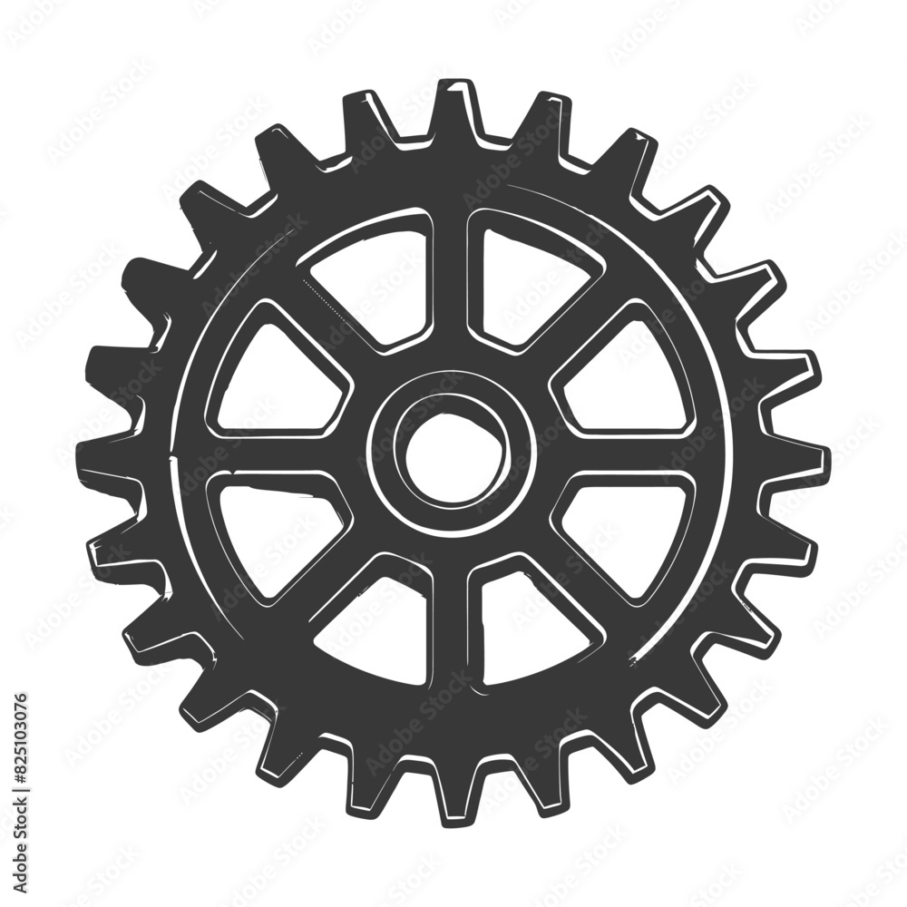 Silhouette Cogwheel machine gear black color only Silhouette Cogwheel machine gear black color only