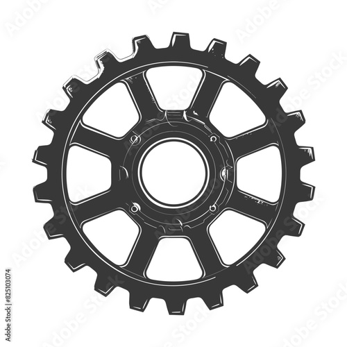 Silhouette Cogwheel machine gear black color only