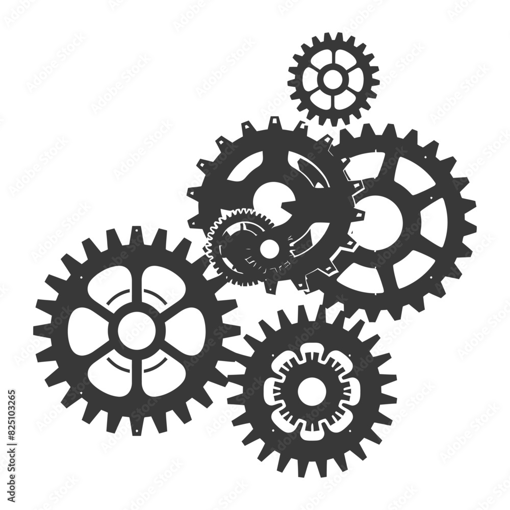 Silhouette Cogwheel machine gear black color only Silhouette Cogwheel machine gear black color only