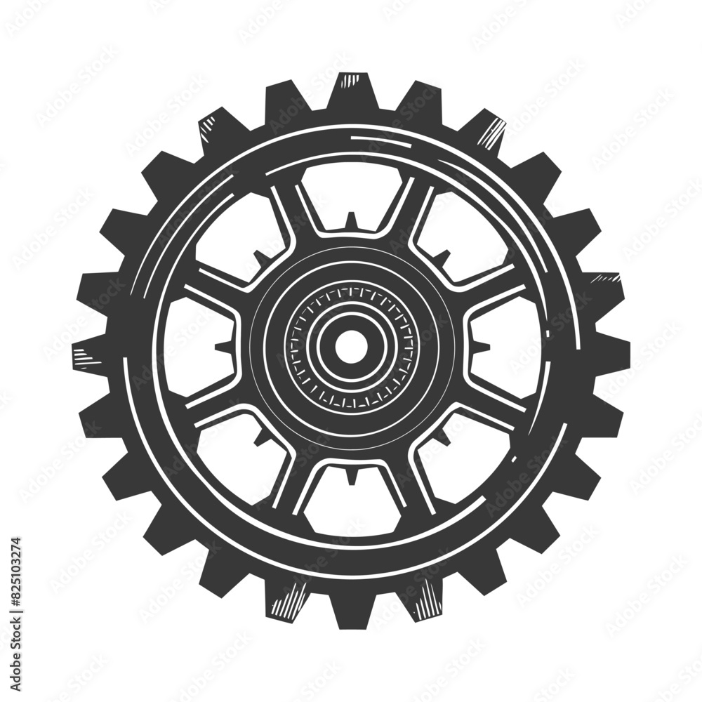Silhouette Cogwheel machine gear black color only Silhouette Cogwheel machine gear black color only