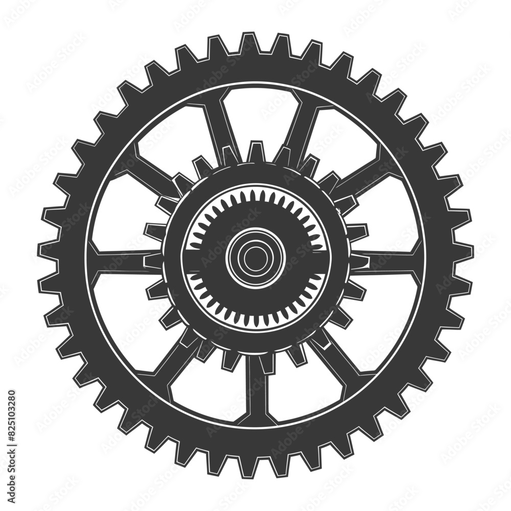 Silhouette Cogwheel machine gear black color only Silhouette Cogwheel machine gear black color only