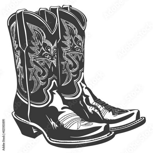 Silhouette cowboy boot black color only