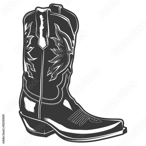 Silhouette cowboy boot black color only