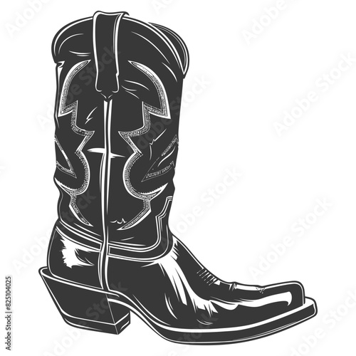 Silhouette cowboy boot black color only