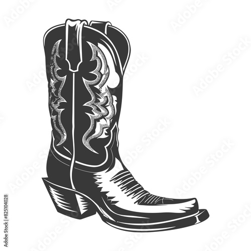 Silhouette cowboy boot black color only