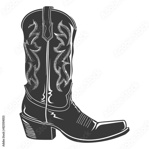 Silhouette cowboy boot black color only