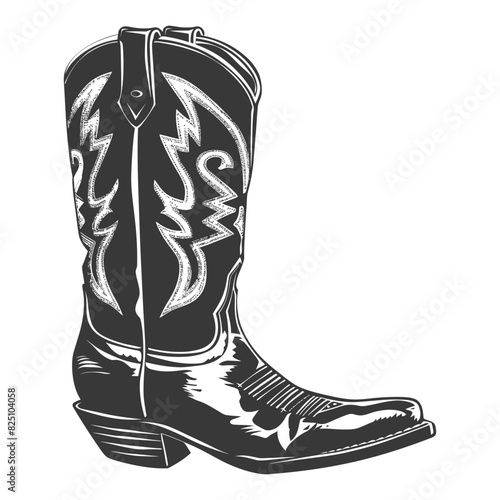 Silhouette cowboy boot black color only