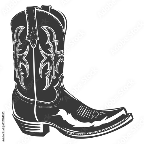 Silhouette cowboy boot black color only