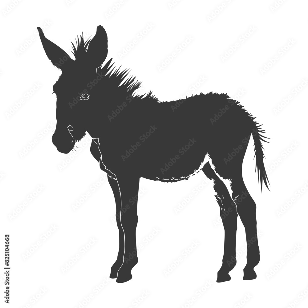 Silhouette donkey animal black color only Silhouette donkey animal black color only
