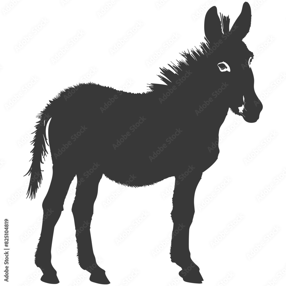 Silhouette donkey animal black color only Silhouette donkey animal black color only