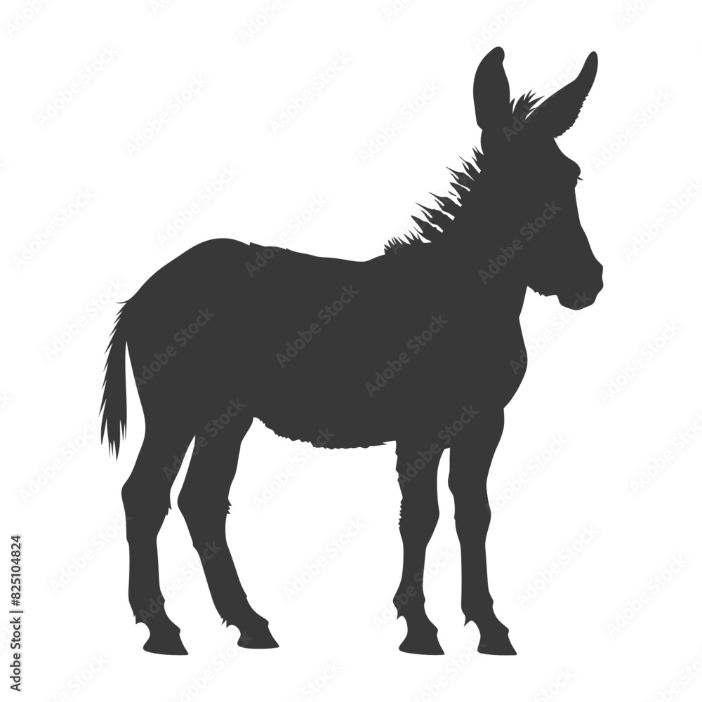 Silhouette donkey animal black color only Silhouette donkey animal black color only