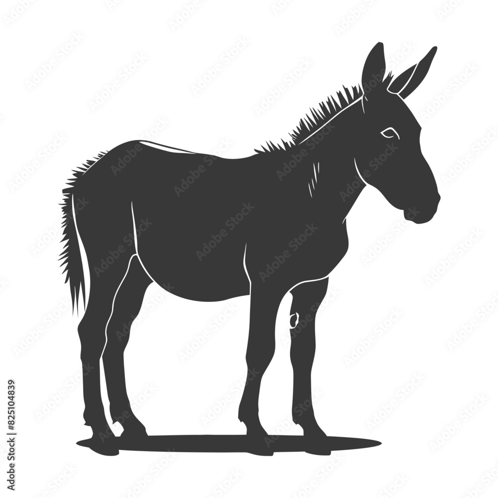 Silhouette donkey animal black color only