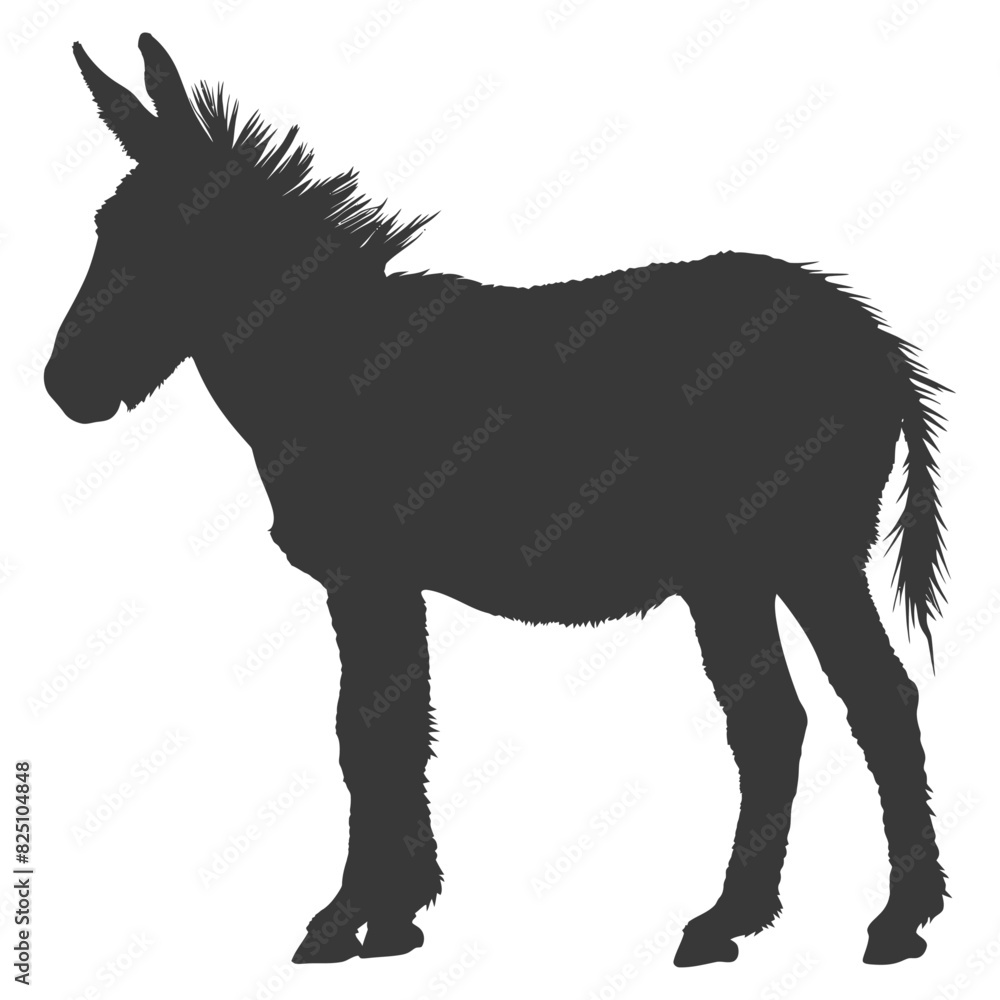 Silhouette donkey animal black color only Silhouette donkey animal black color only
