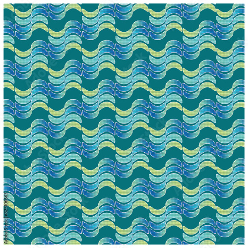 seamless pattern with waves, pattern, blue and green pattern, seamless pattern