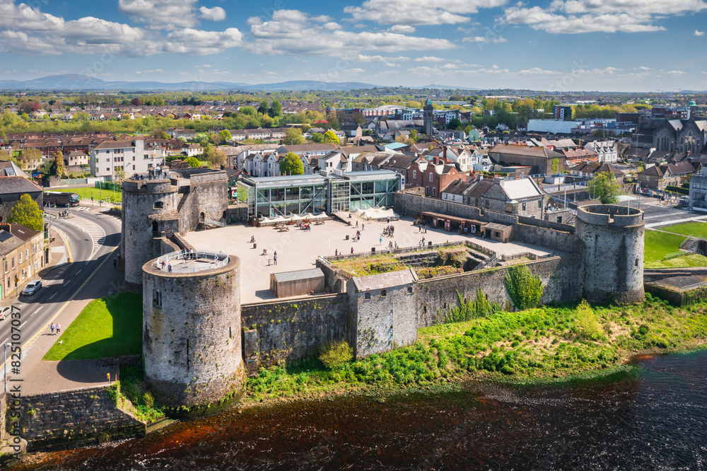 13th century King Johns Castle in Limerick by the Shannon river, Ireland