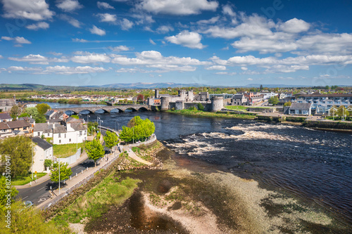 13th century King Johns Castle in Limerick by the Shannon river, Ireland