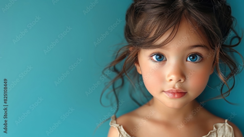 Close Up of Young Girl With Blue Eyes Close Up of Young Girl With Blue Eyes