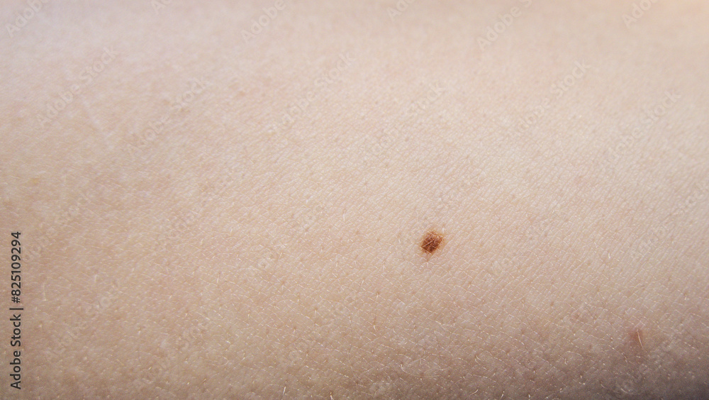 Fototapeta premium Small little brown rounded circle birthmark