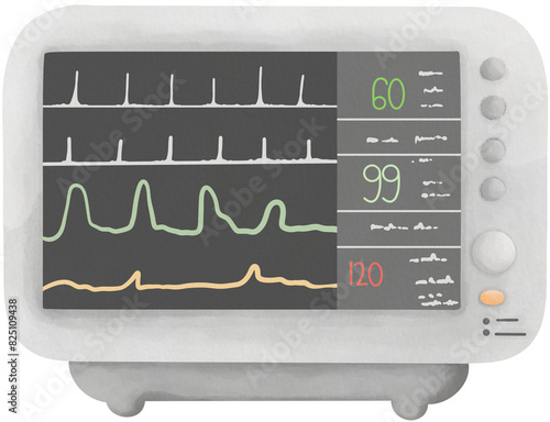 digital illustration of heart rate on monitor, healthcare technology