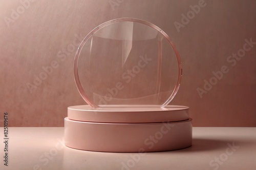 podium for product presentation methacrylate and pink stone photo