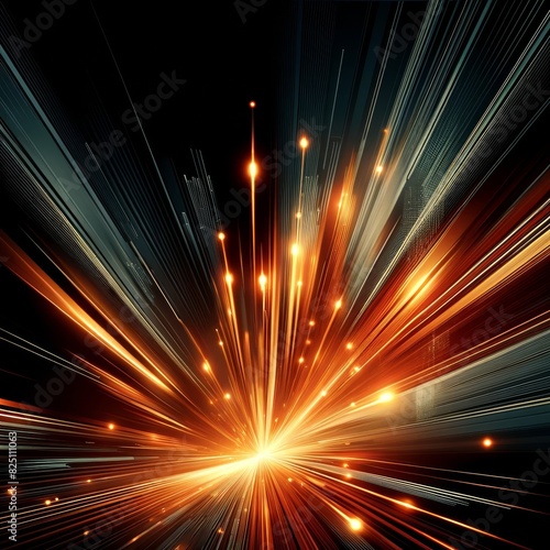 light streak, fiber optic, speed line, futuristic background for 5g or 6g technology wireless data transmission, high-speed internet in abstract