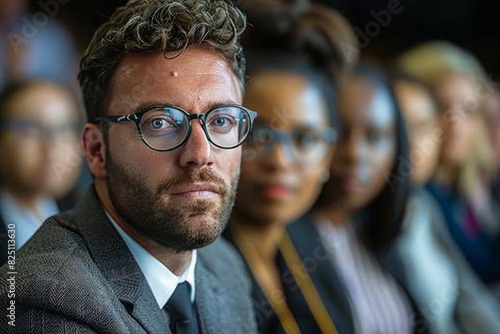 A man with glasses and a beard is smiling at the camera photo