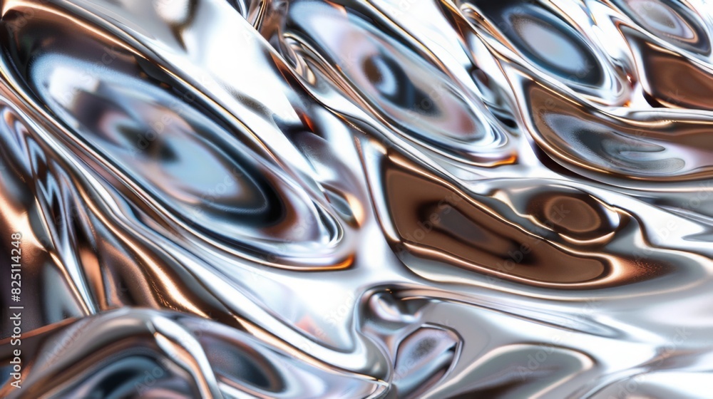 Abstract chrome Y2K fluid background. Grey liquid titanium surface metal futuristic texture.Mental health chromemorphism modern aesthetic. Trendy Brutalism Abstract chrome Y2K fluid background. Grey liquid titanium surface metal futuristic texture.Mental health chromemorphism modern aesthetic. Trendy Brutalism
