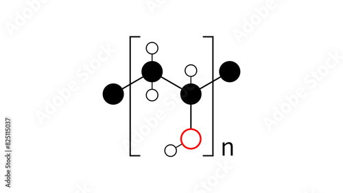 Fotografie polyvinyl alcohol molecule, structural chemical formula, ball-and-stick model, i