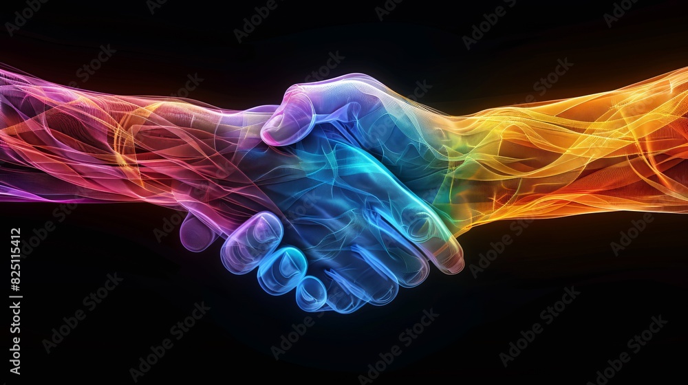 Holding hands in a rainbow wire frame with a transparent background This lively illustration symbolizes unity and diversity. It has a color combination that represents collaboration and inclusion. Holding hands in a rainbow wire frame with a transparent background This lively illustration symbolizes unity and diversity. It has a color combination that represents collaboration and inclusion.