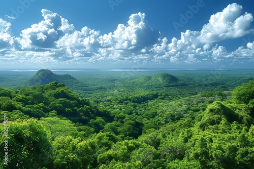 Dense Green Forest With Abundant Trees