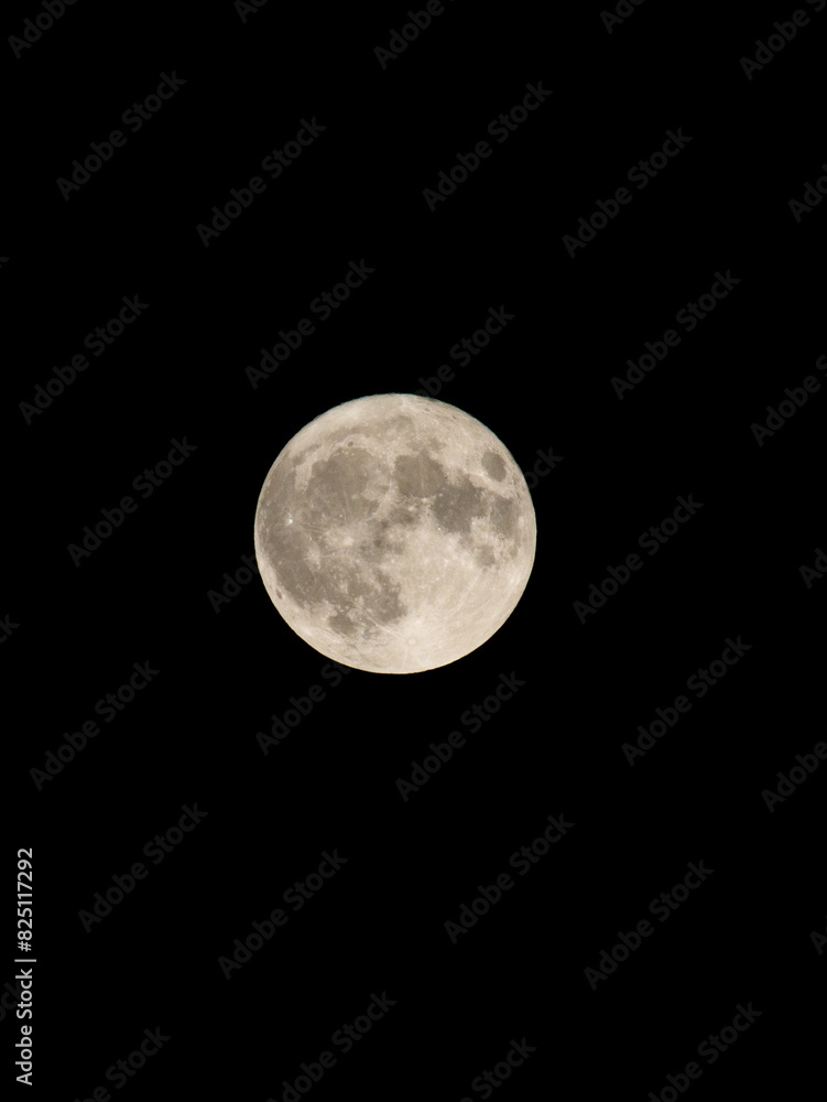 Full Moon Illuminating the Night Sky on a Clear Evening in Autumn Full Moon Illuminating the Night Sky on a Clear Evening in Autumn