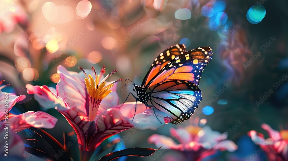 Spectacular Closeup shot of a butterfly on a beautiful purple flower Spectacular Closeup shot of a butterfly on a beautiful purple flower