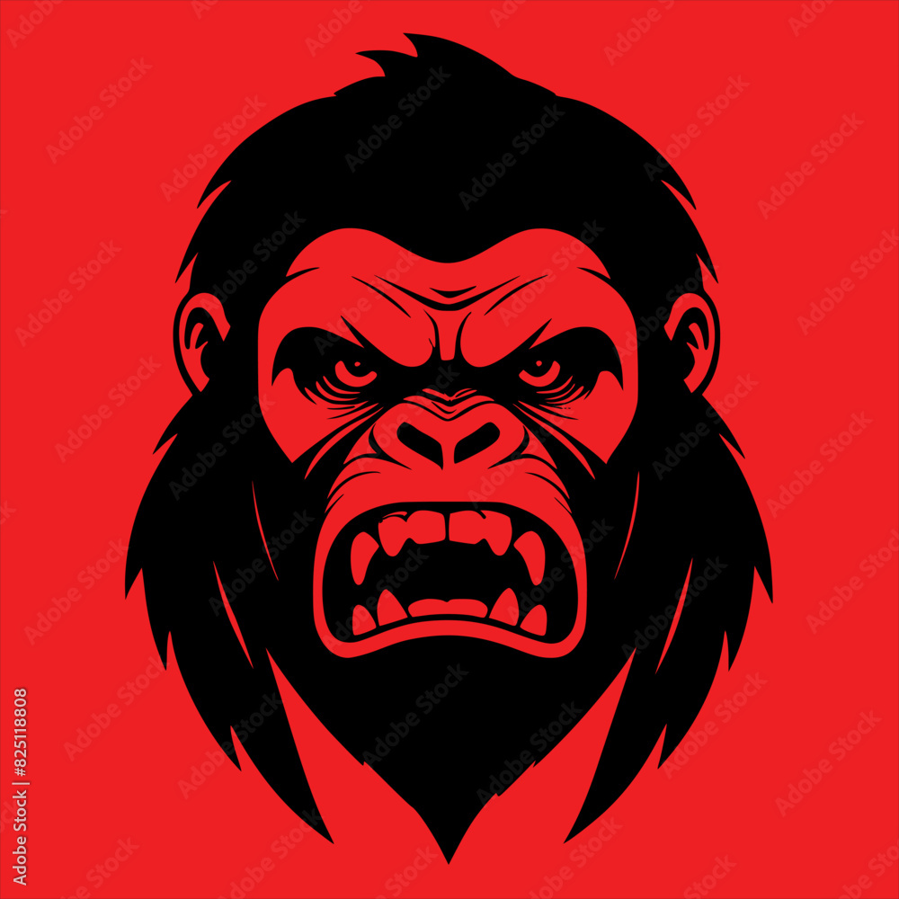 Fototapeta premium Head of An Angry Gorilla