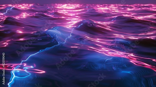 Neon Wavy Flow Background 8K Transparent