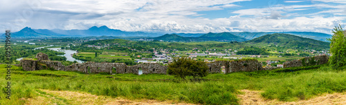 Wallpaper Mural A panorama view south over the river Drin from Rozafa castle in Shkoder in Albania in summertime Torontodigital.ca