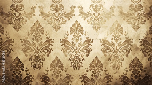 Wallpaper Mural Vintage wallpaper with ornate Victorian patterns in sepia tones, background image Torontodigital.ca