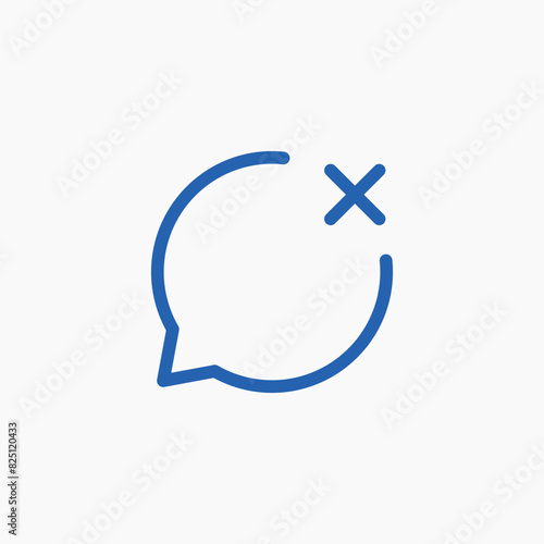speech bubble x problem icon