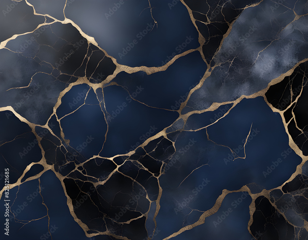 Dark blue and black, crackled marble background Dark blue and black, crackled marble background