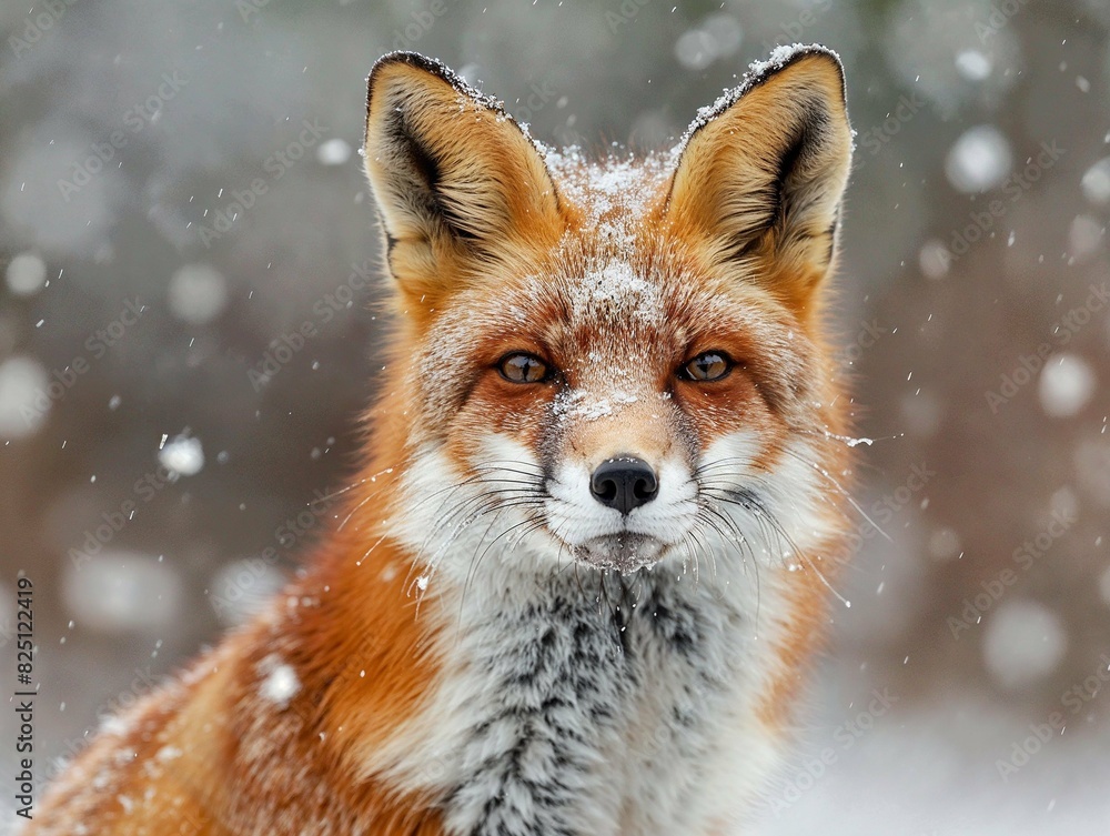Fototapeta premium red fox in snow