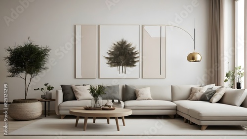 A modern and minimal living room, minimal interior design