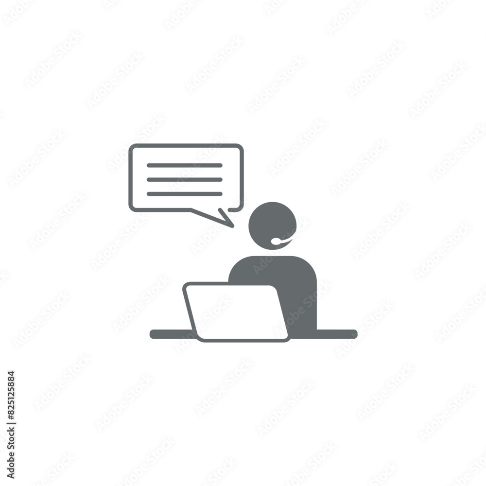 Simple flat design illustration of receptionist or customer service. Simple flat design illustration of receptionist or customer service.