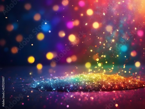 Rainbow Bokeh Glitter Light Background © Ai Studio
